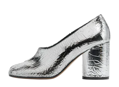 Maison Margiela Women's Tabi Broken Mirror Decollete Pumps "Silver"