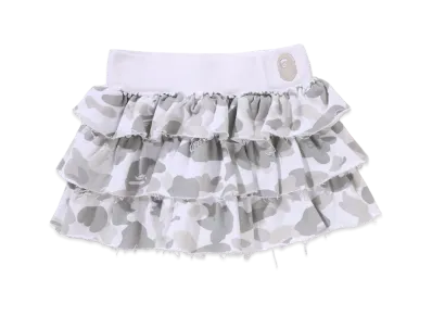 A BATHING APE Color Camo Ruffle Sweat Skirt "White"