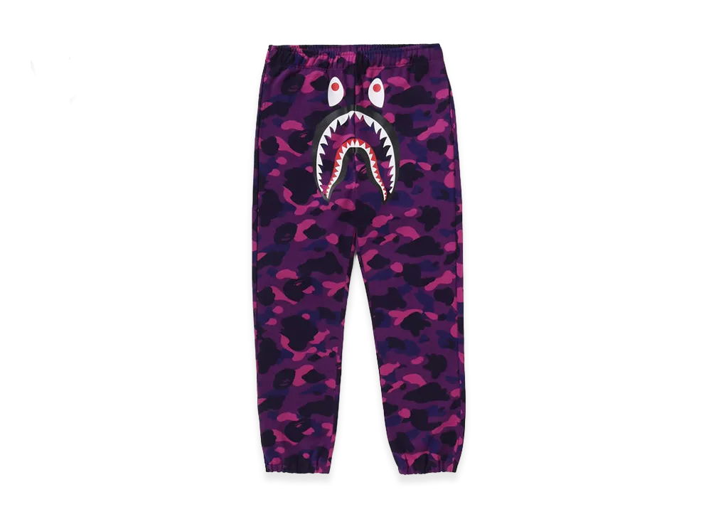 A BATHING APE Color Camo Shark Sweat Pants "Purple"