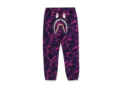 A BATHING APE Color Camo Shark Sweat Pants "Purple"