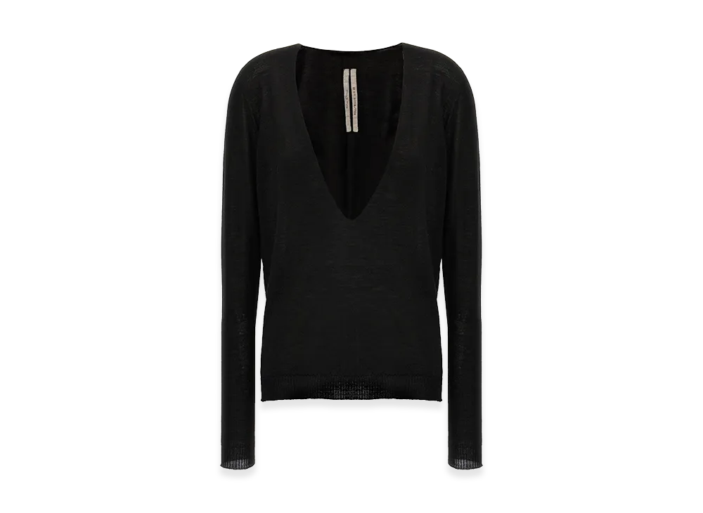 Rick Owens Women's Extreme V Neck' Sweater "Black"