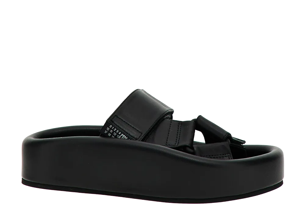 MM6メゾンマルジェラ ウィメンズ レザー サンダル "ブラック"