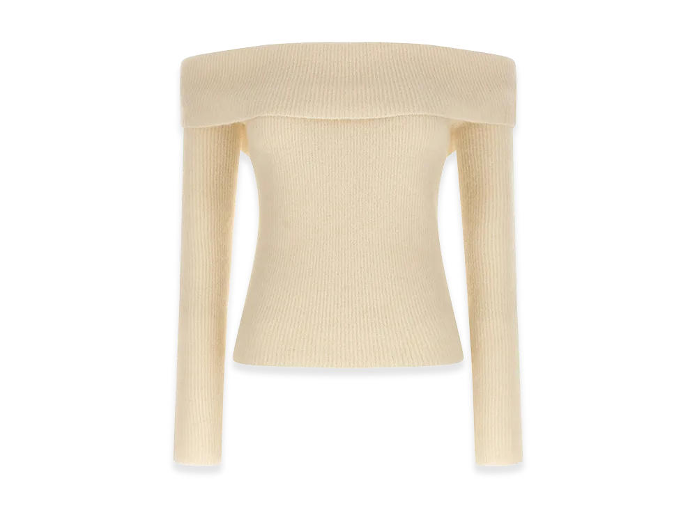 Rick Owens Women's LS Cowl' Sweater "White"