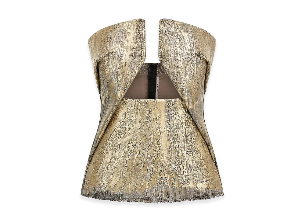 Rick Owens Women's Woven Prong' Top "Gold"