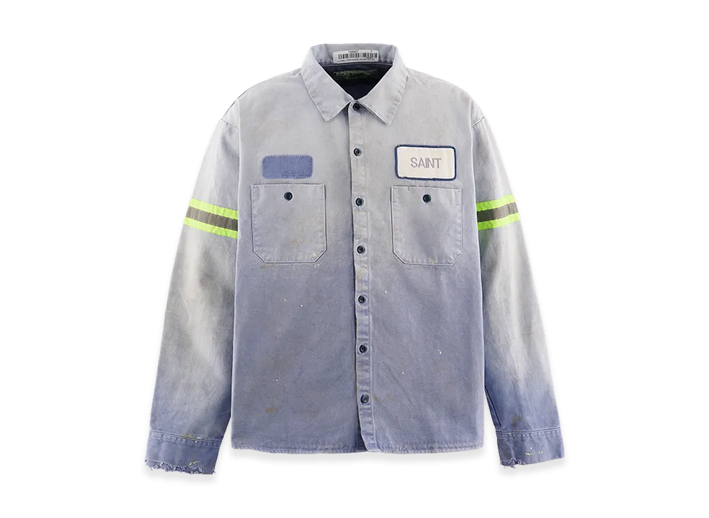 セントマイケル コットンシャツ ライン "ネイビー"