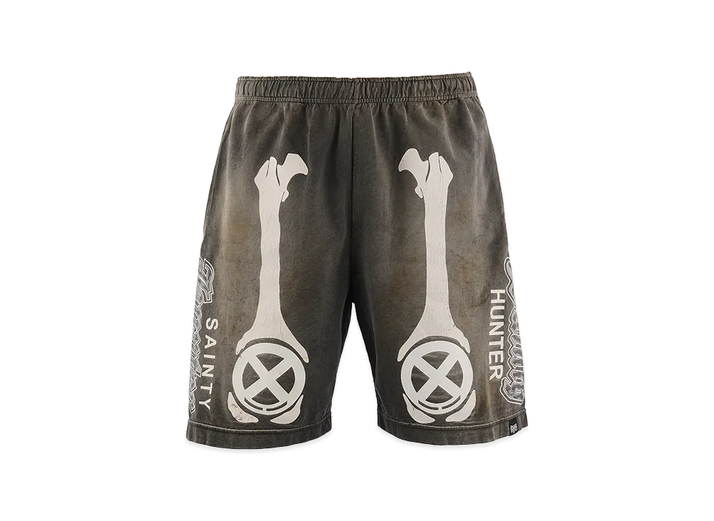 SAINT Mxxxxxx x BOUNTY HUNTER BH Cut Sew Shorts Bone "Charcoal"