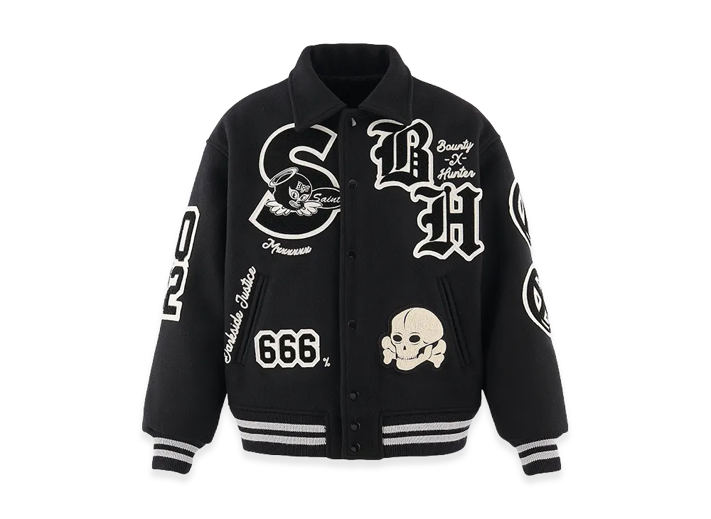 SAINT Mxxxxxx x BOUNTY HUNTER BH Varsity JKT SNT Hunter "Black"