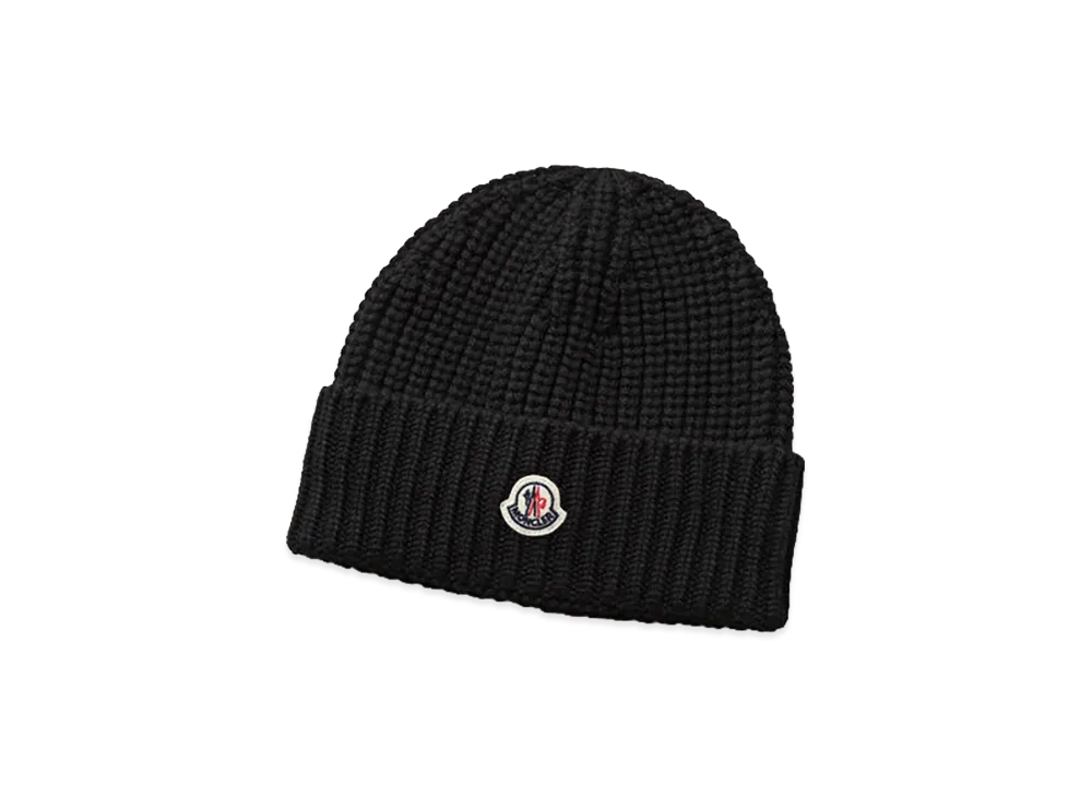 MONCLER Wool Rib Beanie "Black"