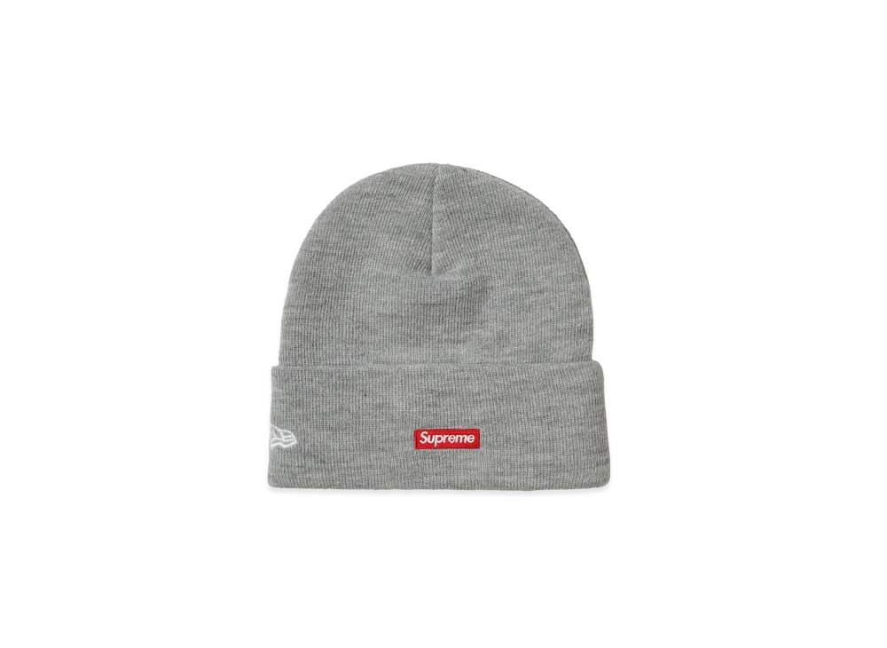 Supreme x New Era Classic Logo Shop Beanie (los angeles) "Heather Grey"