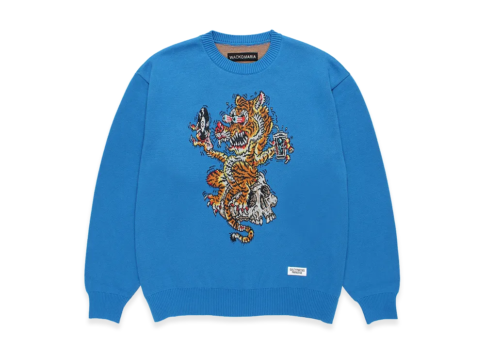 WACKO MARIA Tim Lehi / Jacquard Knit Sweater "Blue"