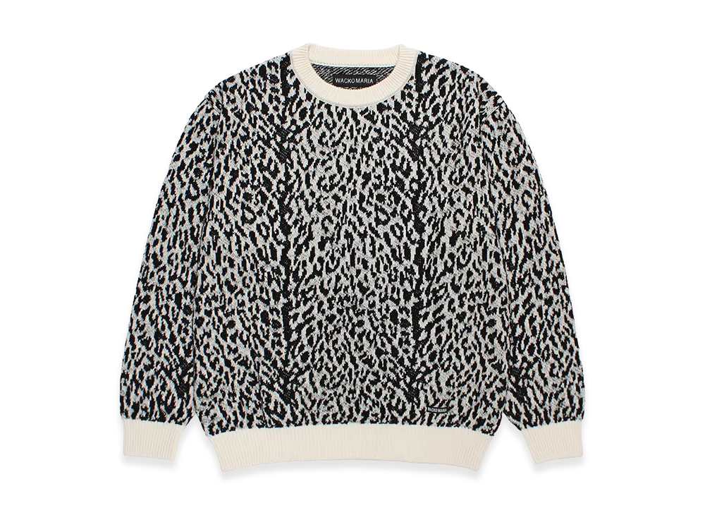 WACKO MARIA Leopard Jacquard Knit Sweater 
