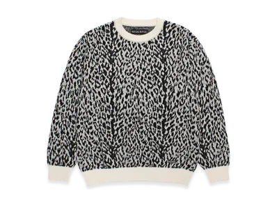 WACKO MARIA Leopard Jacquard Knit Sweater "White"
