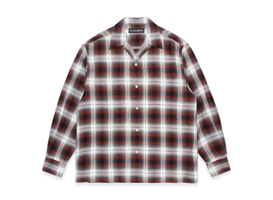 WACKO MARIA Ombre Check Open Collar Shirt "Brown"