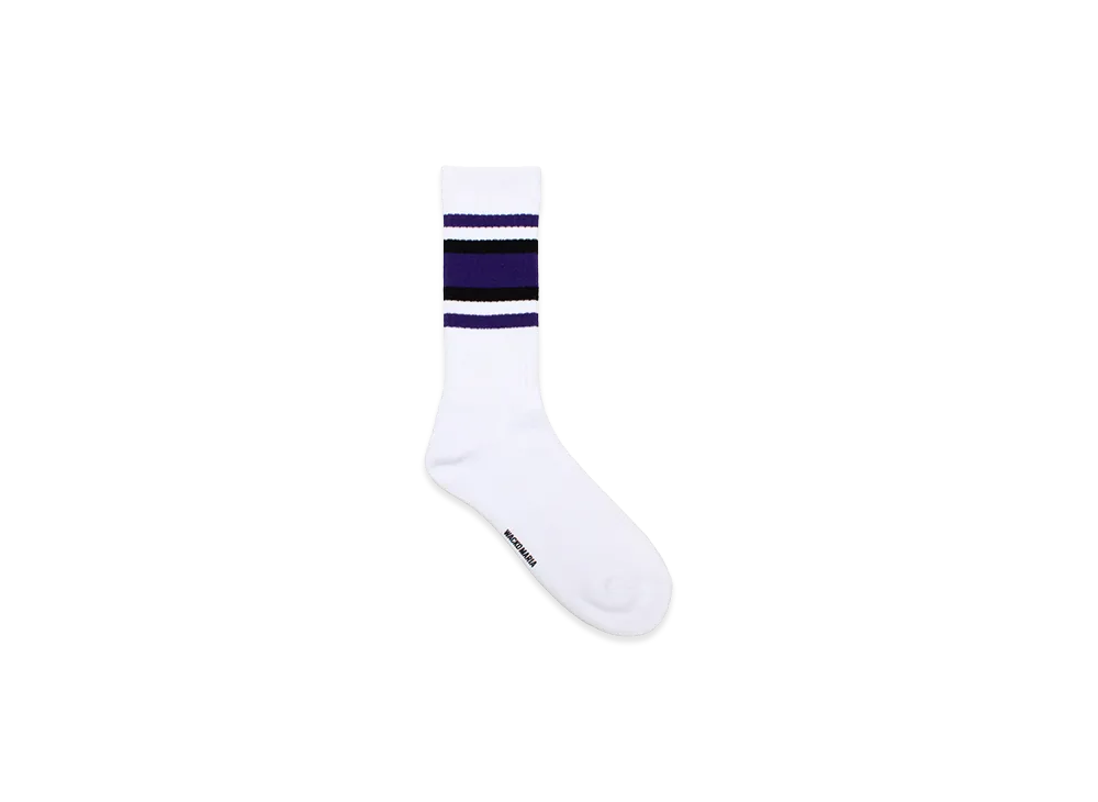 WACKO MARIA Sports Socks "White/Purple"