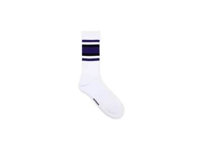 WACKO MARIA Sports Socks "White/Purple"