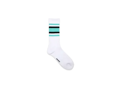 WACKO MARIA Sports Socks "White/Green"