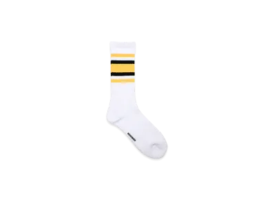 WACKO MARIA Sports Socks "White/Yellow"