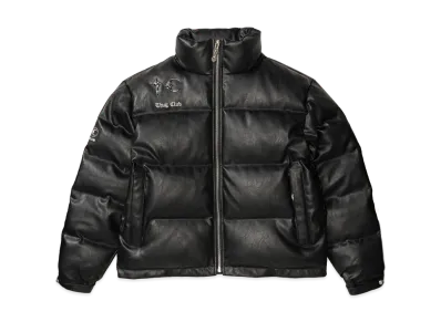 THUG CLUB TC Leather Puffer Jacket "BLACK"