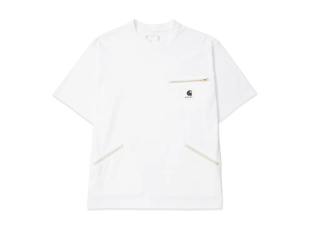 sacai x Carhartt WIP Cotton Jersey T-Shirt "White"