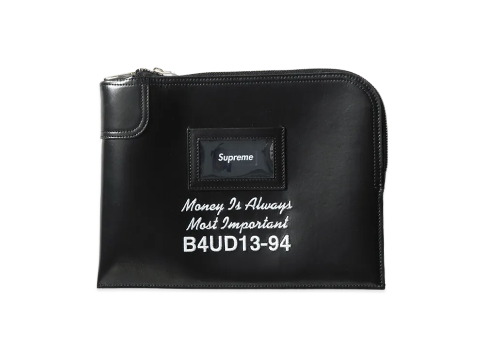 シュプリーム レザー マネー バッグ (25FW) "ブラック"