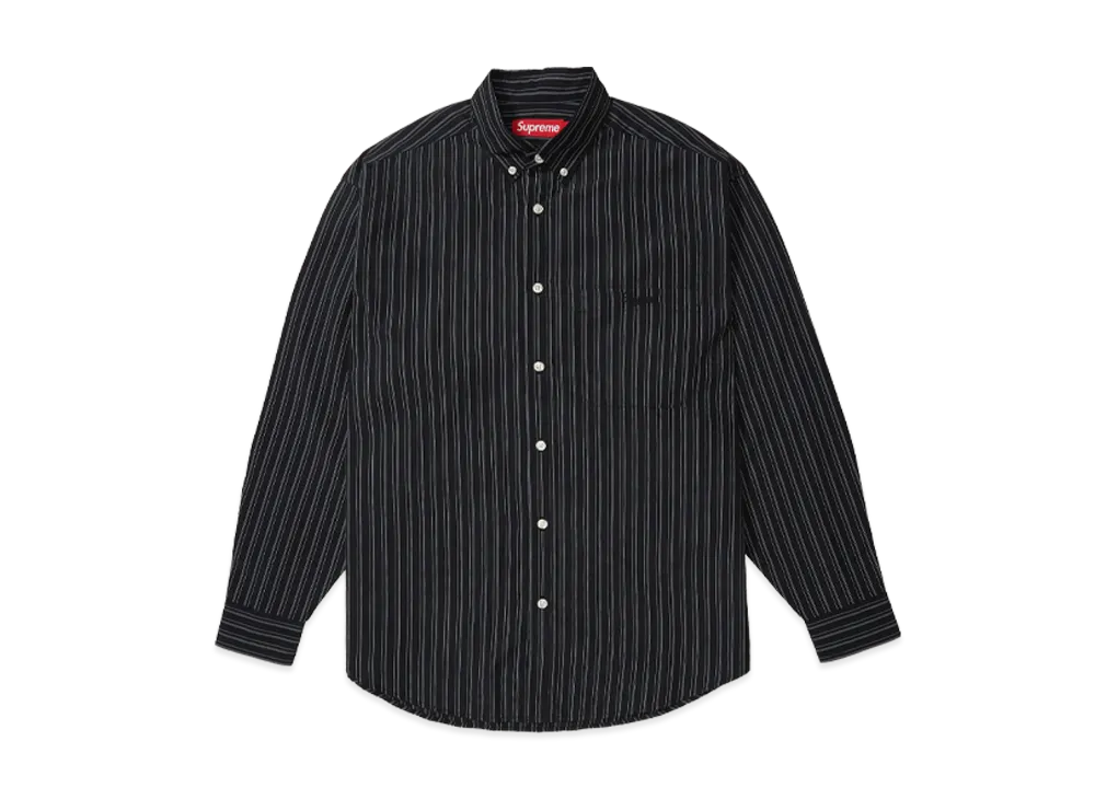 シュプリーム ピンストライプシャツ "ブラック"