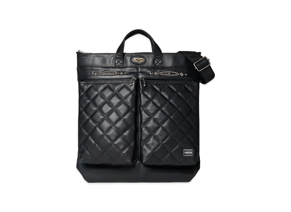 PORTER x Lewis Leathers x WOLF'S HEAD Helmetbag "Black"