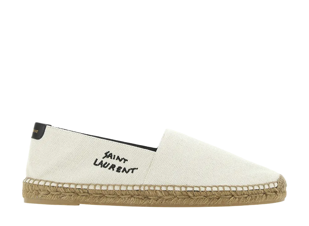Saint Laurent Embroidered Espadrille Canvas "White"