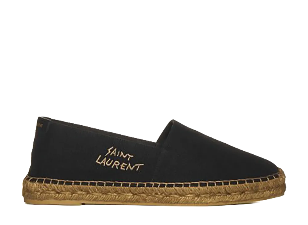 Saint Laurent Embroidered Espadrille Canvas "Black"