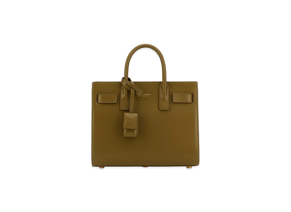 Saint Laurent Women's Khaki Leather Nano Sac De Jour Handbag "Green"