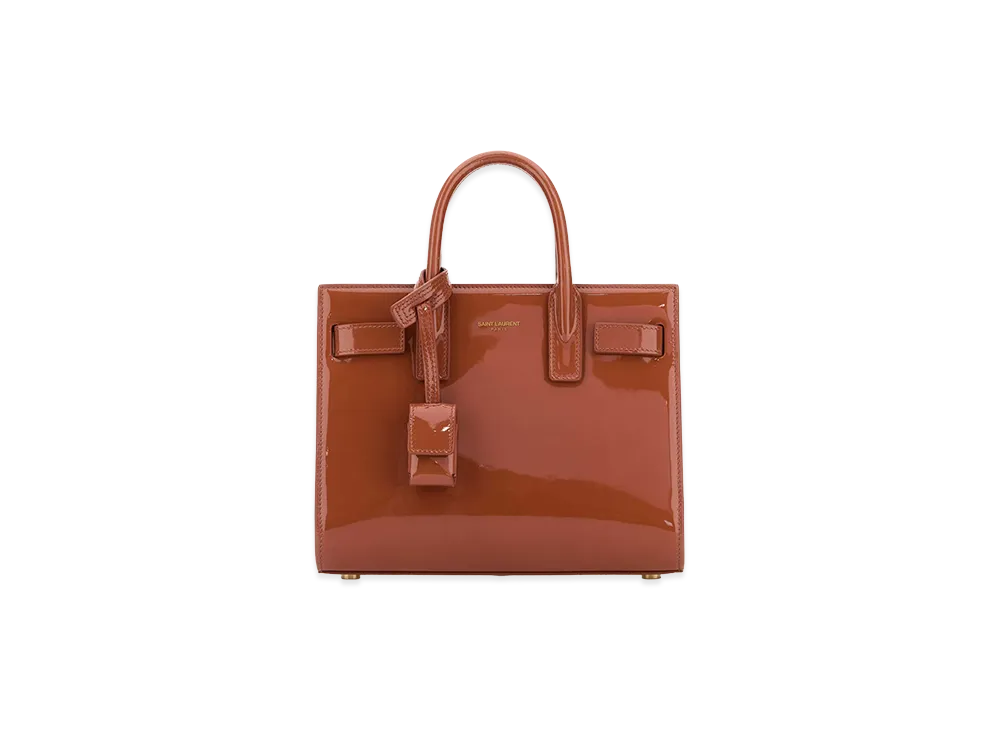 Saint Laurent Women's Brick Leather Nano Sac De Jour Handbag "Red"