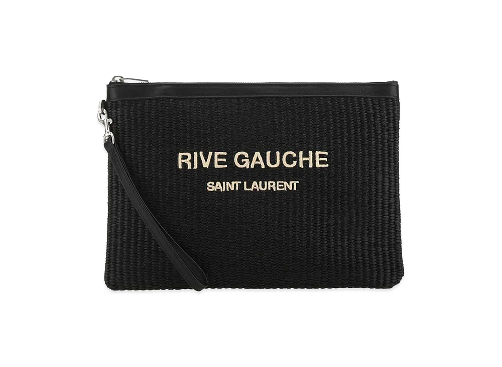Saint Laurent Raffia Clutch "Black"