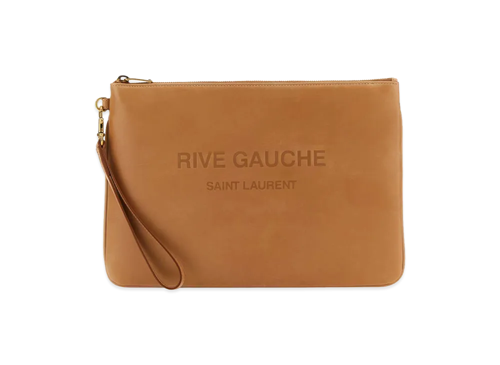 Saint Laurent Leather Clutch "Camel"