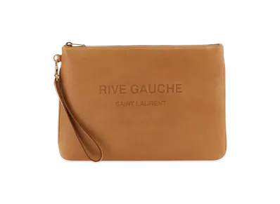 Saint Laurent Leather Clutch "Camel"