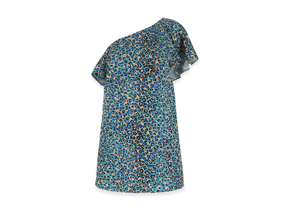 Saint Laurent Women's Stretch Silk Mini Dress "Printed"