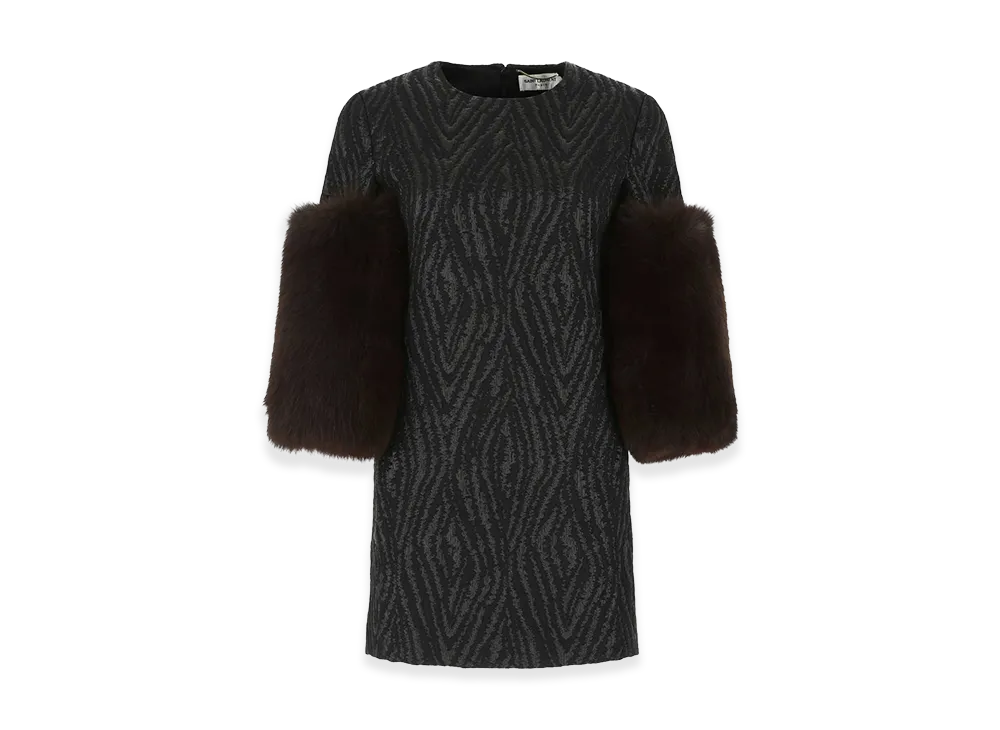 Saint Laurent Women's Damask Mini Dress "Black"