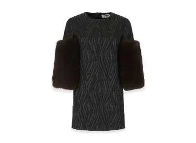 Saint Laurent Women's Damask Mini Dress "Black"