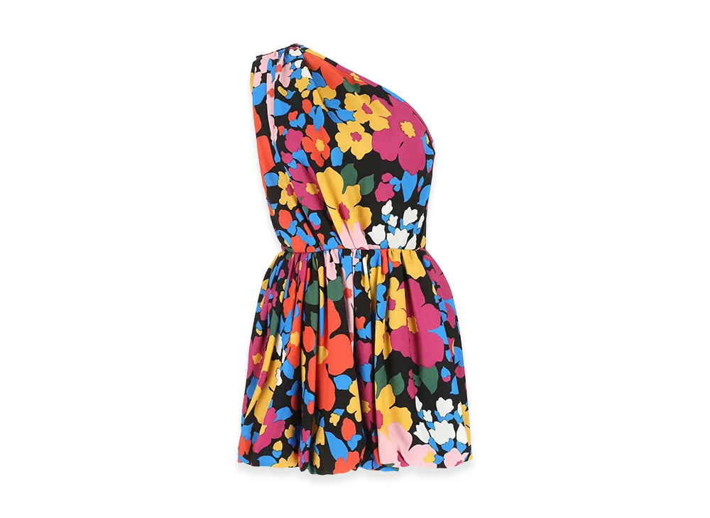 Saint Laurent Women's Printed Viscose Mini Dress "Floral"