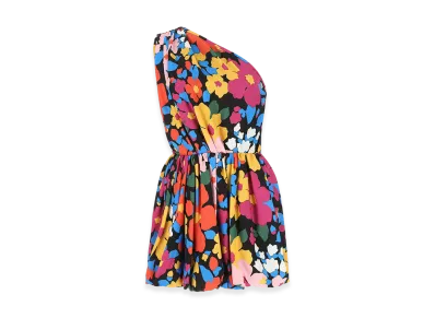 Saint Laurent Women's Printed Viscose Mini Dress "Floral"