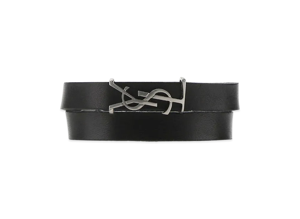 Saint Laurent Leather Opyum Bracelet "Black"