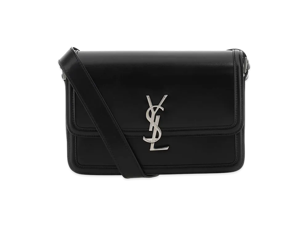 Saint Laurent Leather Solferino Shoulder Bag "Black"