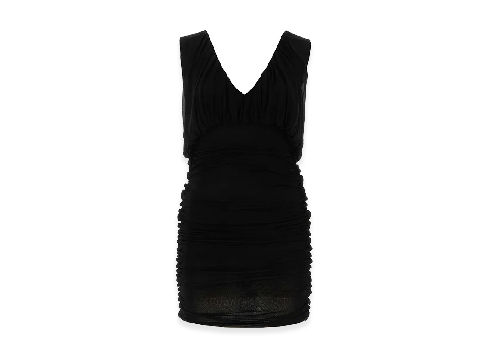 Saint Laurent Women's Cupro Mini Dress "Black"