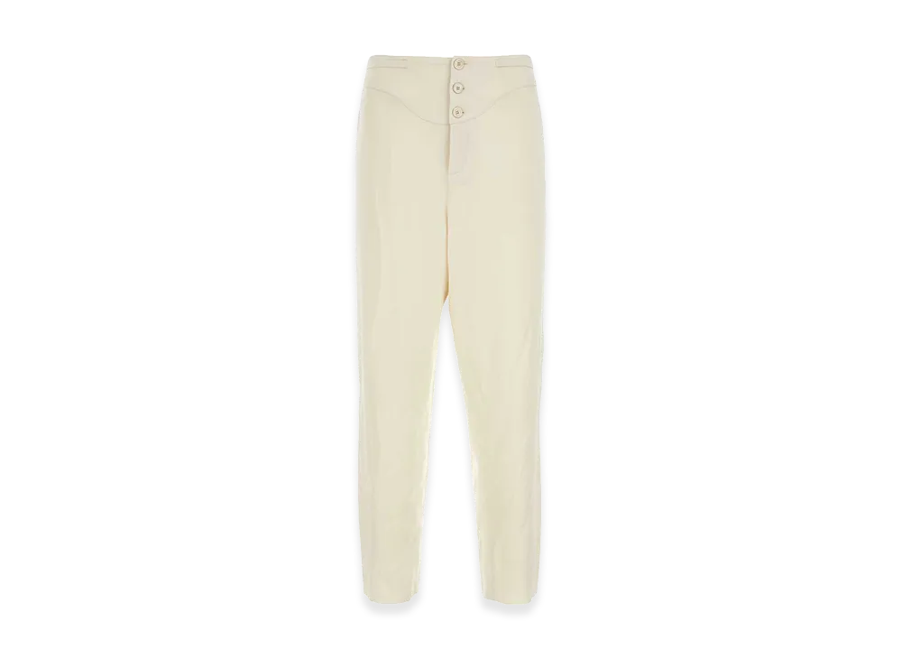 Saint Laurent Ivory Satin Pant "White"