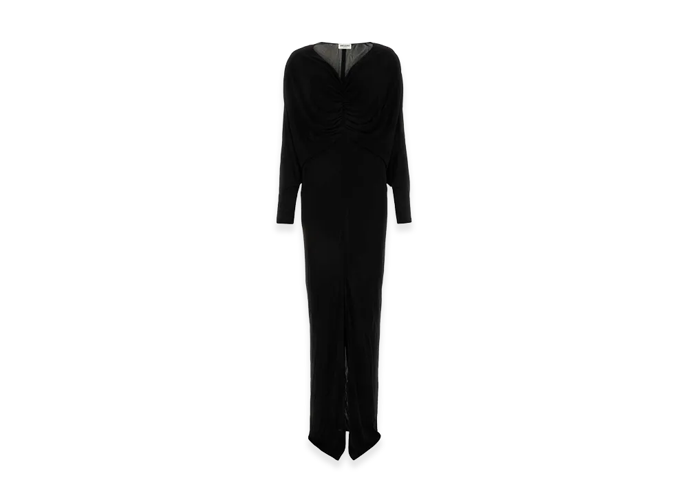 Saint Laurent Women's Viscose Long Dress "Black"