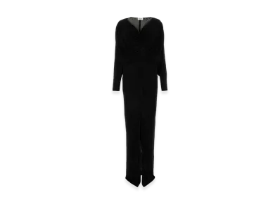 Saint Laurent Women's Viscose Long Dress "Black"