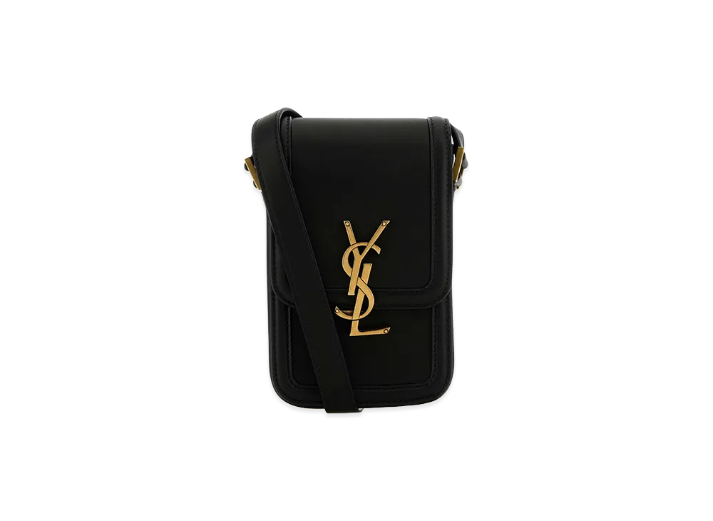 Saint Laurent Leather Mini Solferino Crossbody Bag "Black"