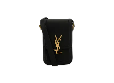 Saint Laurent Leather Mini Solferino Crossbody Bag "Black"