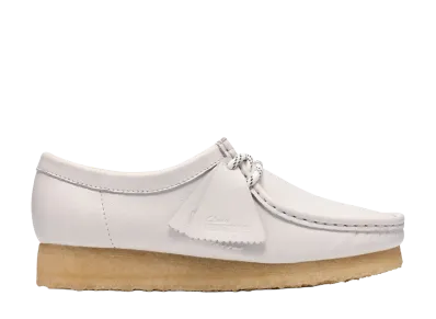 Clarks Women's Wallabee "White Grain Leather"