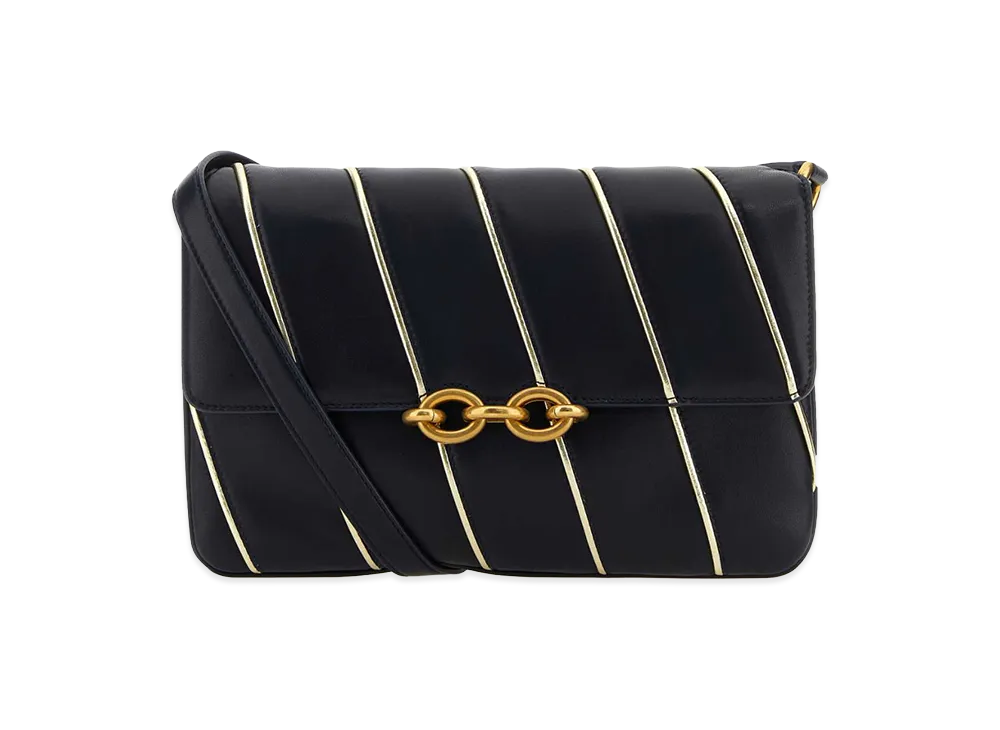 Saint Laurent Women's Two-Tone Leather Le Maillon Shoulder Bag "Stripped"