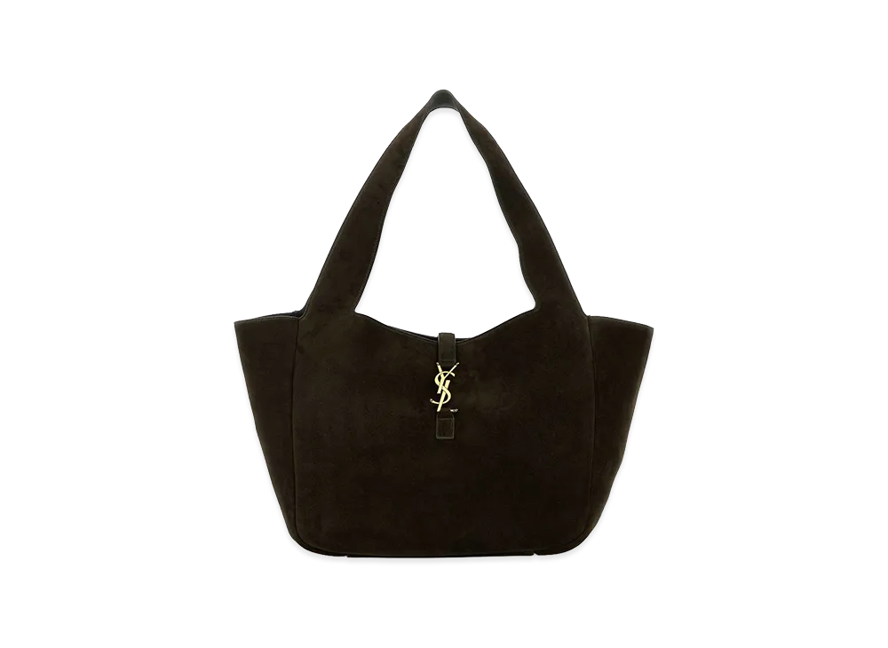 Saint Laurent Women's Khaki Suede Leather Le 5 A 7 Bea Shopping Bag "Green"