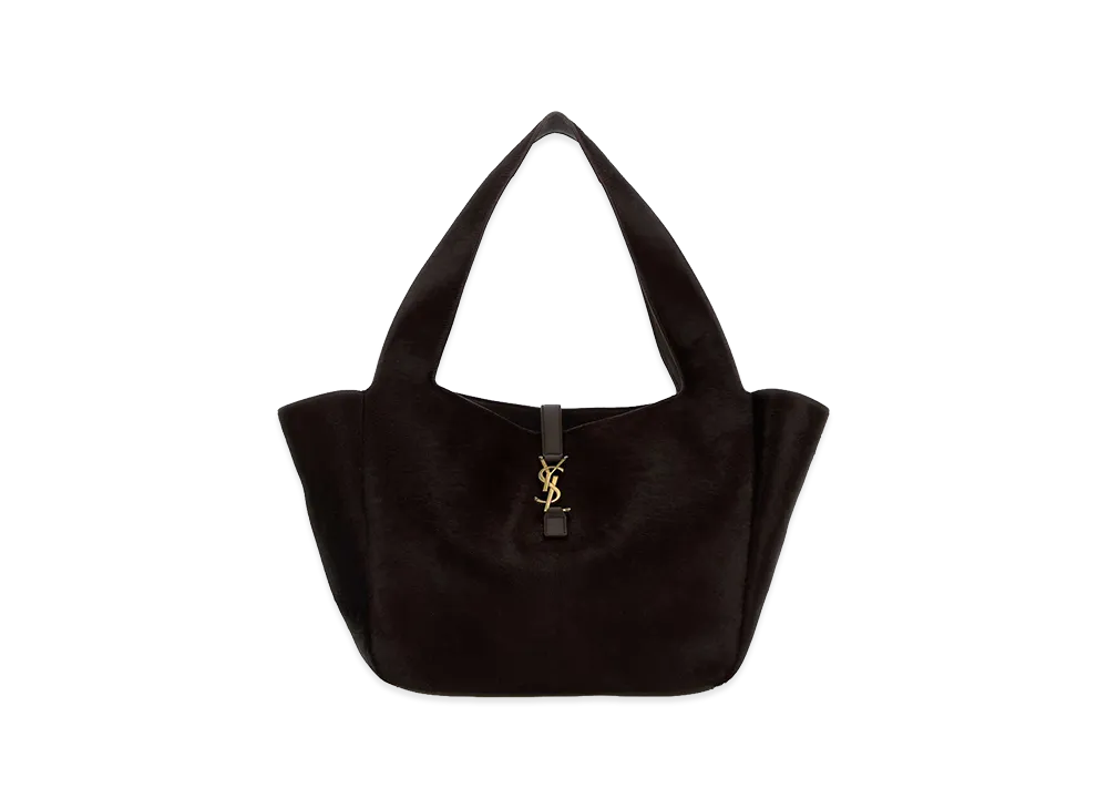 Saint Laurent Women's Chocolate Calf Hair Le 5 A 7 Bea Shopping Bag "Brown"